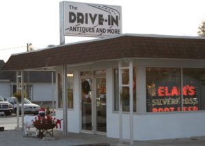 Drive In Antiques with Elan Root Beer sign